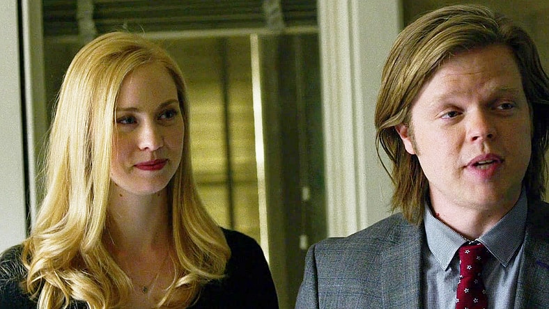 Karen (Deborah Ann Woll) and Foggy (Elden Henson) have some advice for Matt (Charlie Cox) in Daredevil Season 1 Episode 9 "Speak of the Devil" (2015), Marvel Entertainment