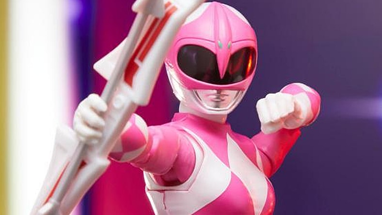 The Pink Ranger draws her bow via Hasbro's Power Rangers Lightning Collection Remastered Mighty Morphin Pink Ranger Action Figure