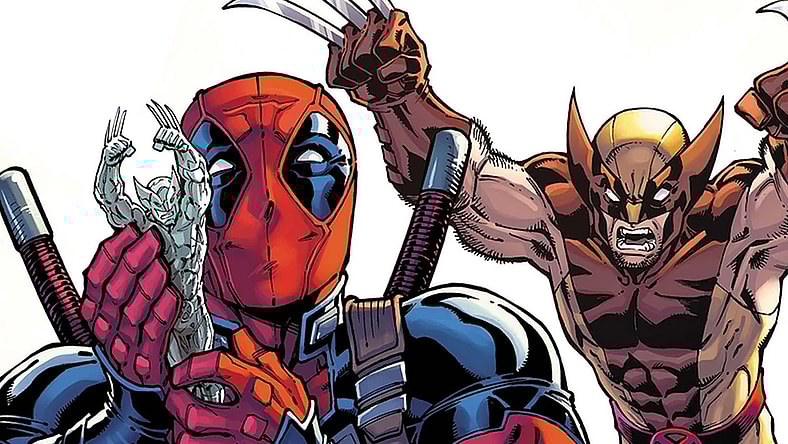 Wolverine has had it with Deadpool's nonsense on Todd Nauck's variant cover to Crazy Vol. 3 #1 (2019), Marvel Comics