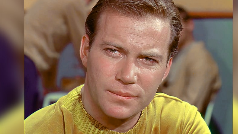 Captain Kirk (William Shatner) plays three-dimensional chess against Lt. Spock (Leonard Nimoy) in Star Trek: The Original Series Season 1 Episode 1 "Where No Man Has Gone Before" (1966), Paramount