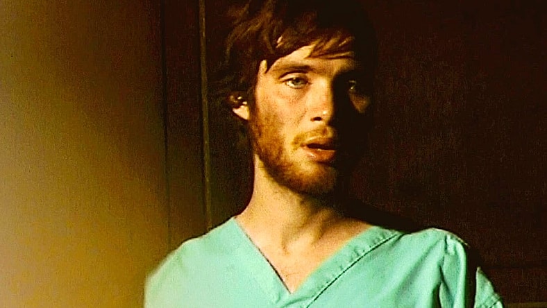 Jim (Cillian Murphy) out lookiing for survivors in 28 Days Later (2002), Fox Searchlight Pictures