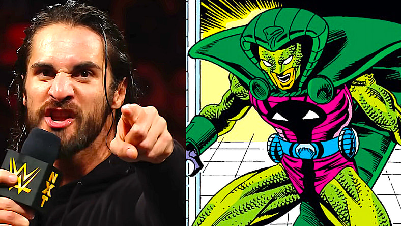 20 Greatest Seth “Freakin” Rollins moments: WWE Top 10 special edition, Nov. 10, 2022 via WWE, YouTube / Captain America Vol.1 Issue #367 "Magnetic Repulsion" (1968), Marvel Comics. Words by Mark Gruenwald. Art by Kieron Dwyer, Danny Bulanadi, and Steve Buccellato.