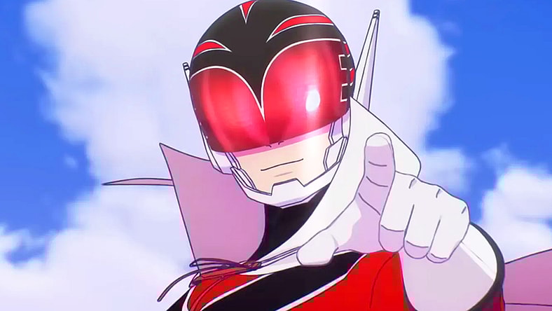 Red Keeper (Yuichi Nakamura) taunts Footsoldier D (Yusuke Kobayashi) in Ranger Reject (2024), Yostar Pictures