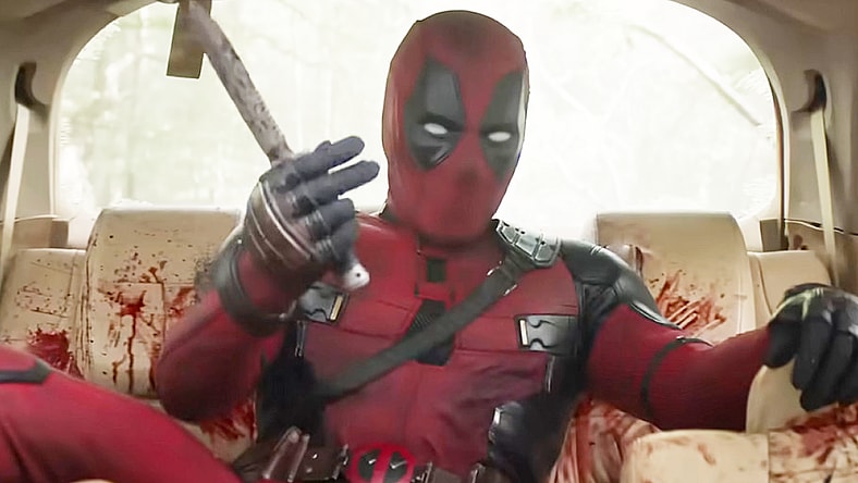 Deadpool (Ryan Reynolds) shows that he means business in Deadpool & Wolverine (2024), Marvel Entertainment