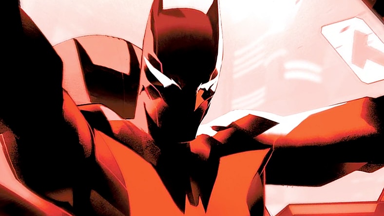 Terry McGinnis pushes the Batwing to its limits on Simone Di Meo's variant cover to Batman Beyond: Neo-Year Vol. 1 #1 "Gotham's Sword" (2022), DC