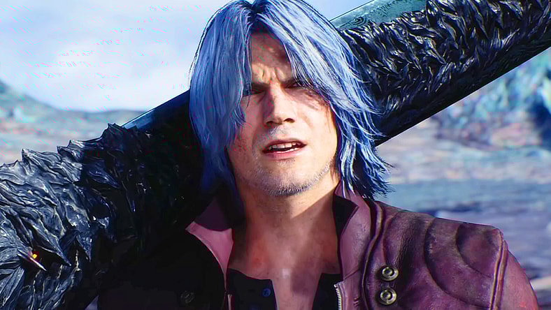 Dante (Reuben Langdon) prepares to bring his fight with Virgil (Daniel Southworth) to an end in Devil May Cry V (2019), Capcom