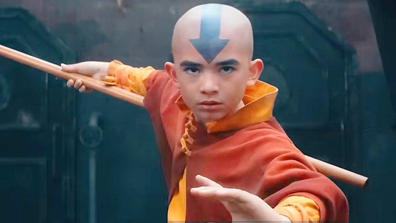 Aang (Gordon Cormier) prepares to take on a Fire Nation ship crew in Avatar: The Last Airbender (2024), Netflix
