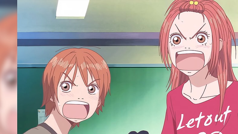 Hitomi Otani (Howard Wang) and Risa Koizumi (Amber Lee Connors) in Lovely Complex Episode 1 "Summer of 1st Grade! I Will Get Myself a Boyfriend!" (2007), Toei Animation