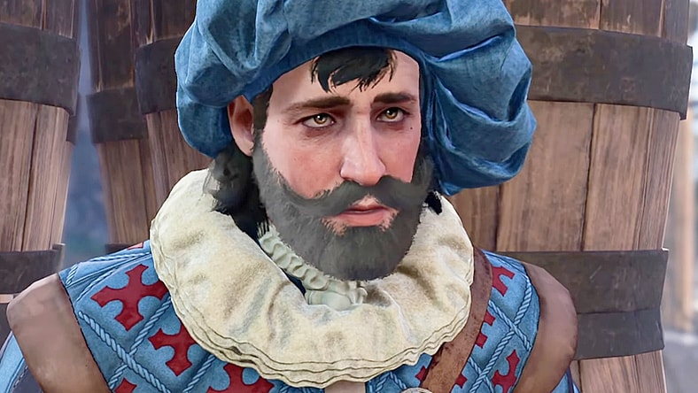 Volo (Stephen Hogan) finds himself in a spot of trouble in Baldur's Gate 3 (2023), Larian Studios