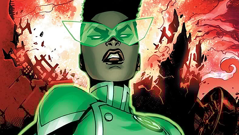 Jo Mullein succumbs to her anger on Bernard Chang and Alex Sinclair's cover to Green Lantern Vol. 6 #4 "Polarity" (2021), DC