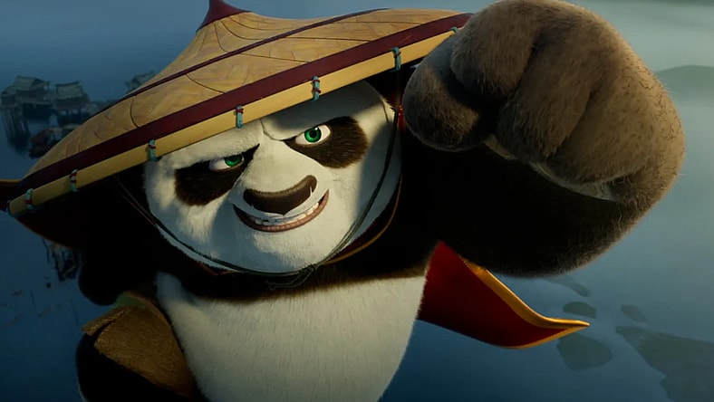 Po (Jack Black) takes to the skies in Kung Fu Panda 4 (2024), Universal Pictures