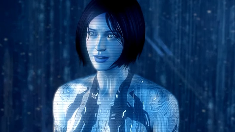 Cortana (Jen Taylor) bids farewell to Master Chief (Steve Downes) in Halo 4 (2012), Microsoft Studios