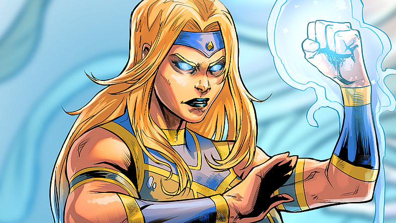 Yaira is ready to fight back the Magus in Yaira Vol. 1 #1 (2024), Rippaverse. Words by The Soska Sisters, art by Débora Caritá.