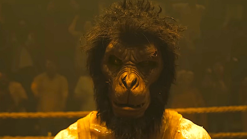 Dev Patel dons the monkey mask as Kid in Monkey Man (2024), Bron Studios