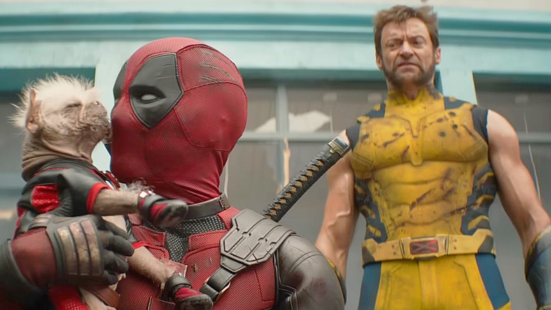 Deadpool (Ryan Reynolds) shows his appreciation to Dogpool in Deadpool & Wolverine (2024), Marvel Entertainment