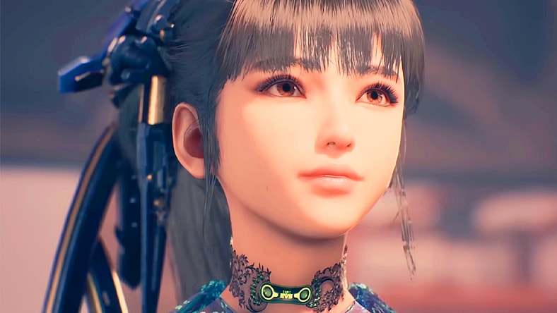 Eve (TBA) looks out on the ruins of Earth in Stellar Blade (2024), Shift Up