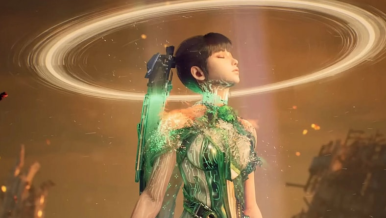 Eve (Asami Seto) suits up in Stellar Blade (2024), Shift Up