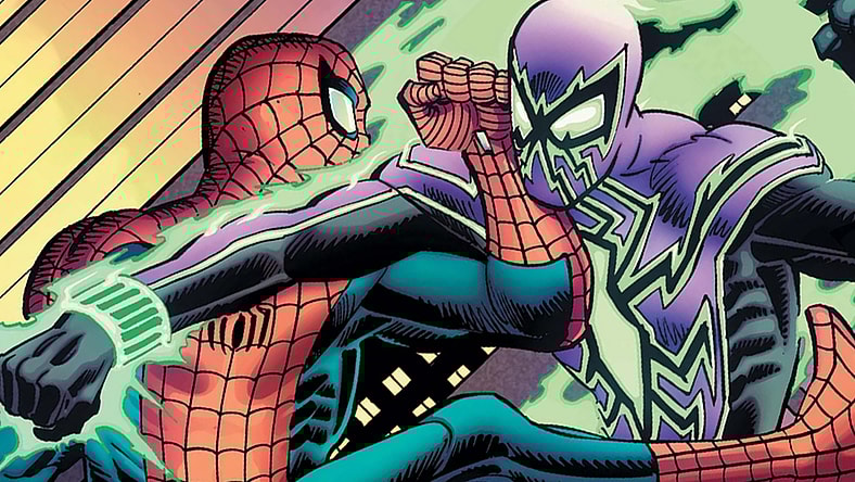 Peter Parker and Ben Reilly duke it out on John Romita Jr., Scott Hanna and Morry Hollowell's cover to Amazing Spider-Man Vol. 6 #48 (2024), Marvel Comics