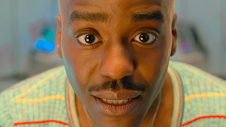 The Doctor (Ncuti Gatwa) makes the call to save the babies of Space Station Beta in Doctor Who Series 14 Episode 1 "Space Babies" (2024), BBC