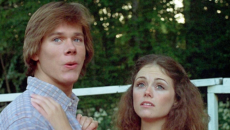 Jack (Kevin Bacon) tries to put the moves on Marcie (Jeannine Taylor) in Friday the 13th (1980), Paramount Pictures