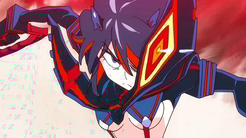 Ryuko (Ami Koshimizu) prepares to put an end to Nui (Yukari Tamura) in Kill la Kill Episode 12 "Spit Your Sadness Away" (2013), Studio Trigger