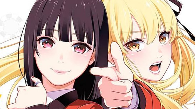 Yumeko and Mary are ready to play on Tōru Naomura's cover to Kakegurui Yorozu (2017), Square Enix