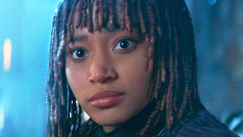 Mae (Amandla Stenberg) is on the trail of her next target in The Acolyte (2024), Disney