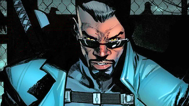 Blade has a warning for the Avengers in Blood Hunt Vol. 1 #1 (2024), Marvel Comics. Words by Jed MacKay, art by Pepe Larraz, Marte Gracia, and Cory Petit.