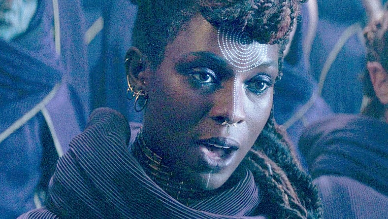 Aniseya (Jodie Turner-Smith) is wary of letting her daughters train with the Jedi in The Acolyte Season 1 Episode 3 "Destiny" (2024), Disney