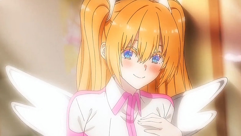 Lilysa Amano (Kaori Maeda) unveils her Lillyel cosplay in 2.5 Dimensional Seduction Anime Episode 1 "New Student from Another Dimension" (2024), JC Staff