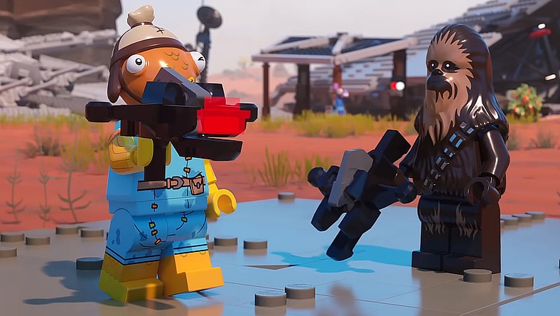 Fishstick gets in some target practice with Chewbacca in Fortnite (2017), Epic Games