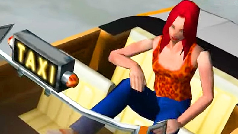 Gena starts the meter in Crazy Taxi (1999), Sega