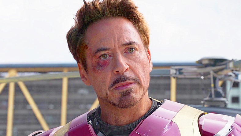 Tony Stark (Robert Downey Jr.) realizes he's going to need some help from a certain web-slinger in Captain America: Civil War (2016), Marvel Studios
