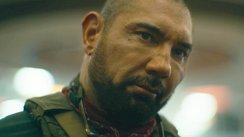 Scott (Dave Bautista) sees what the army has planned for Las Vegas in Army of the Dead (2021), Netflix
