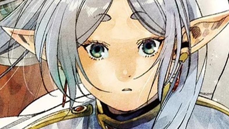 Frieren remembers what it's like to have friends on Abe Tsukasa's cover to Frieren: Beyond Journey's End Art Works Volume 1 (2023), Shogukaku