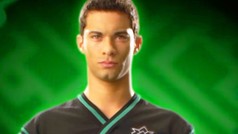 Mike (Hector David Jr.) suits up as the Green Samurai Ranger in Power Rangers Samurai Episode 1 "Super Samurai" (2011), Nickelodeon