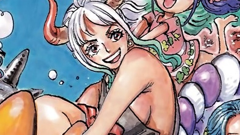 Yamato catches some sun on Eiichiro Oda's color spread to One Piece Chapter 1084 "The Attempted Murder of a Celestial Dragon" (2023), Shueisha