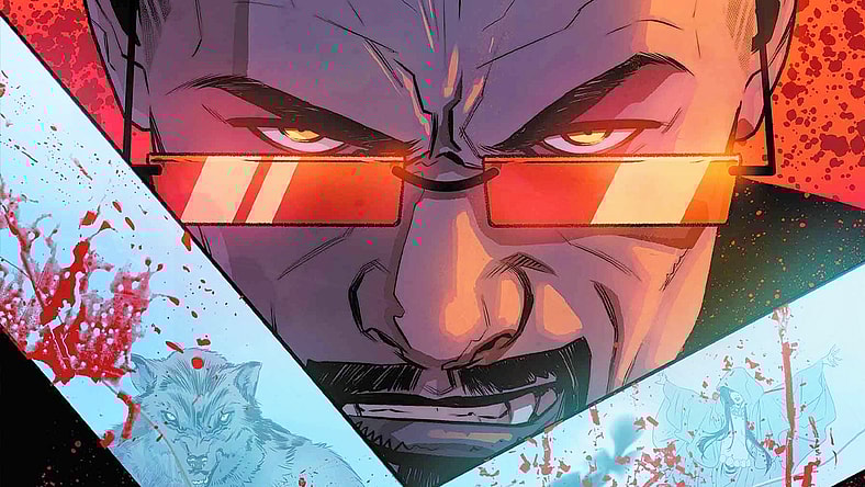 Blade welcomes all undead challengers on Elena Casagrande and KJ Diaz's cover to Blade Vol. 5 #9 "Mother of Evil: Part Nine" (2024), Marvel Comics