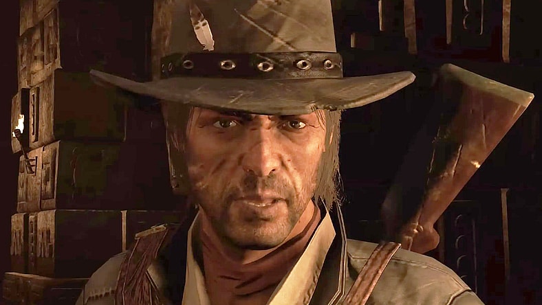 John Marston (Rob Wiethoff) discovers the source of the zombie outbreak in Red Dead Redemption: Undead Nightmare (2010),