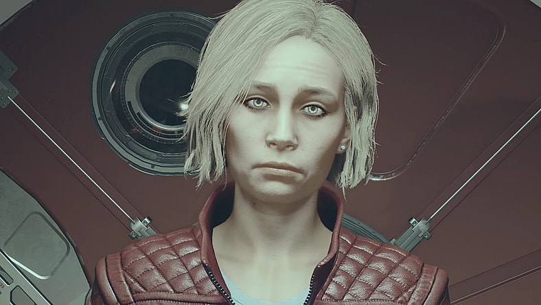 The player chats with Sarah Morgan (Emily O'Brien) in Starfield (2023), Bethesda