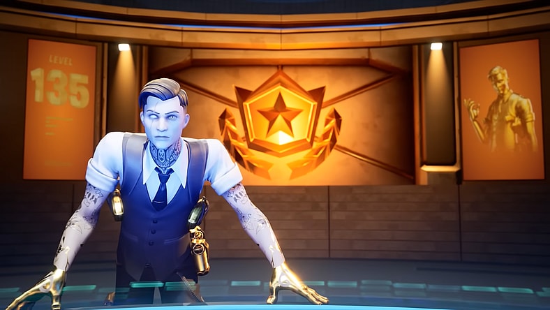 Midas (Matthew Mercer) plans deep in the bowls of The Agency during Chapter 2 in Fortnite (2017), Epic Games