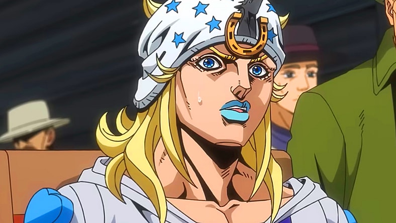 Johnny Joestar (Shogo Sakata) steels himself to join the titular race in JoJo Bizarre Adventure Part 7: Steel Ball Run (2026), David Productions