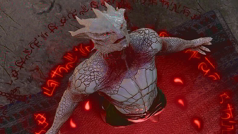 The Dark Urge (Neil Roberts) powers up in Baldur's Gate 3 (2023), Larian Studios