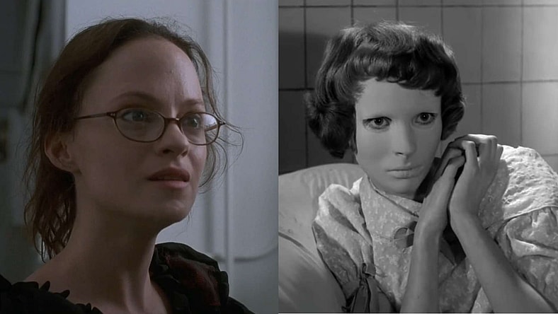 Angela Bettis in May (2002), Lions Gate Films, and Édith Scob in Eyes Without A Face (1960), Cinématographique de France