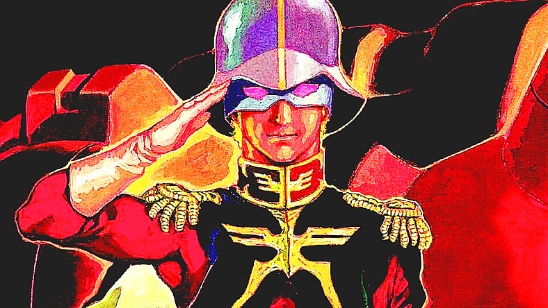 Char Aznable salutes the Principality of Zeon's fighting forces on Yoshikazu Yasuhiko's cover to Mobile Suit Gundam: The Origin Vol. 13 (2006), Kadokawa Shoten