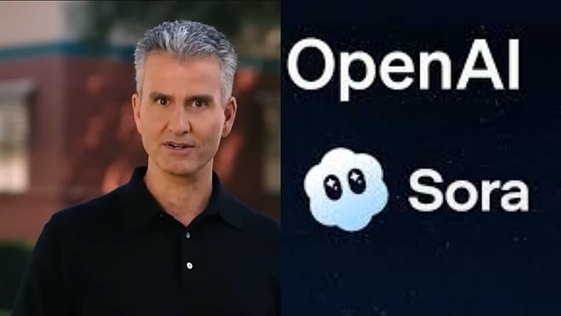 Disney CEO Josh D'Amaro addressing the future of the company ahead of a shareholders meeting in 2026, via Sam's Disney Diary, YouTube: OpenAI's Sora logo via OpenAI