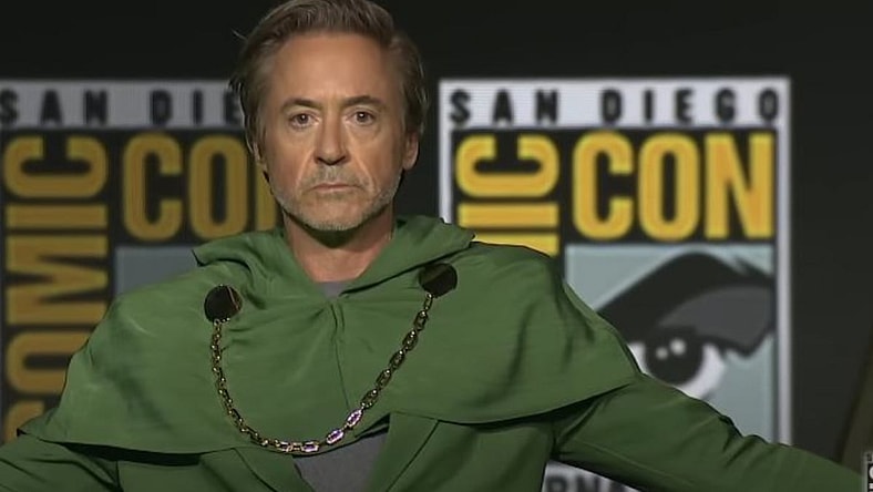 Robert Downey Jr. Revealed as Dr. Doom at Comic Con 2024, Screenshot via Attractions Magazine, Youtube