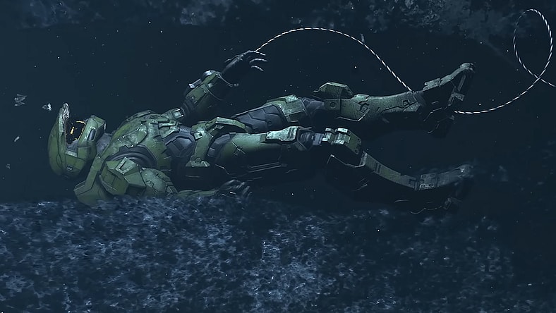 Master Chief (Steve Downes) is found drifting through space in Halo Infinite (2021), Xbox Game Studios