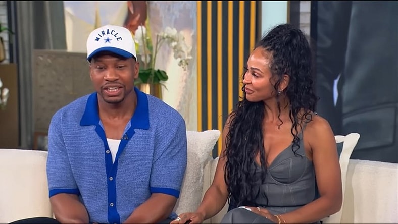 Jonathan Majors and his wife Meagan Good speak about their marriage on the Tamron Hall Show in September 2025, via YouTube