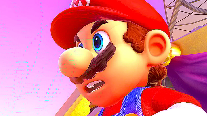 Mario (Charles Martinet) struggles to win a heated bout with Bowser (Kenny James) in Super Mario Odyssey (2017), Nintendo